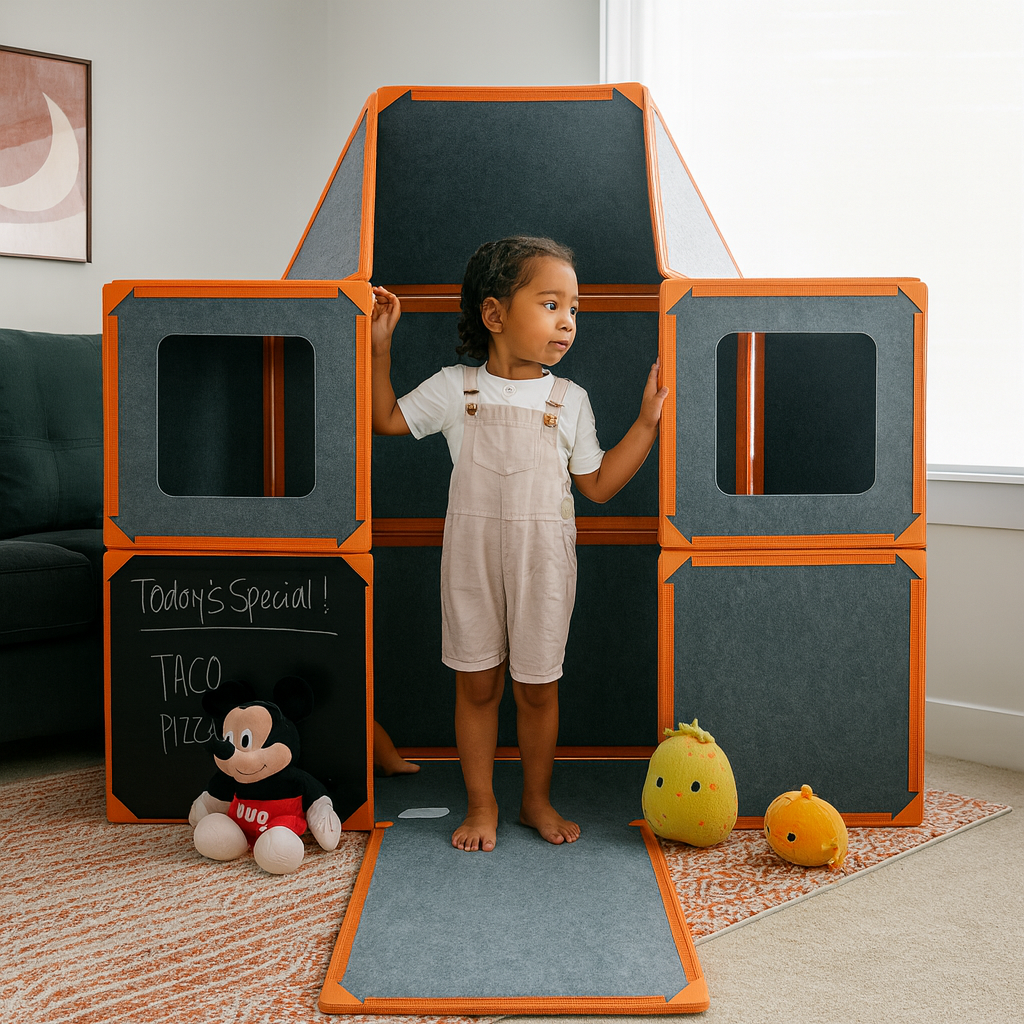 Kidspacetoys®️ Magnetisches Spielhaus für Kinder ab 4 Jahren – Individuell gestaltbare Burgen, Ausgabe 2025